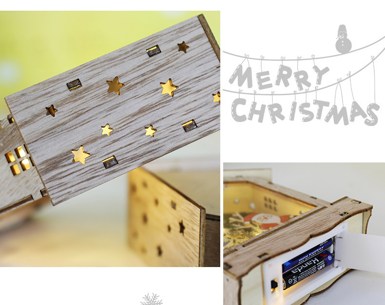 Cross-border new Christmas decorations: Glowing log cabin, Christmas house, creative Christmas gifts, tabletop ornaments pic 12