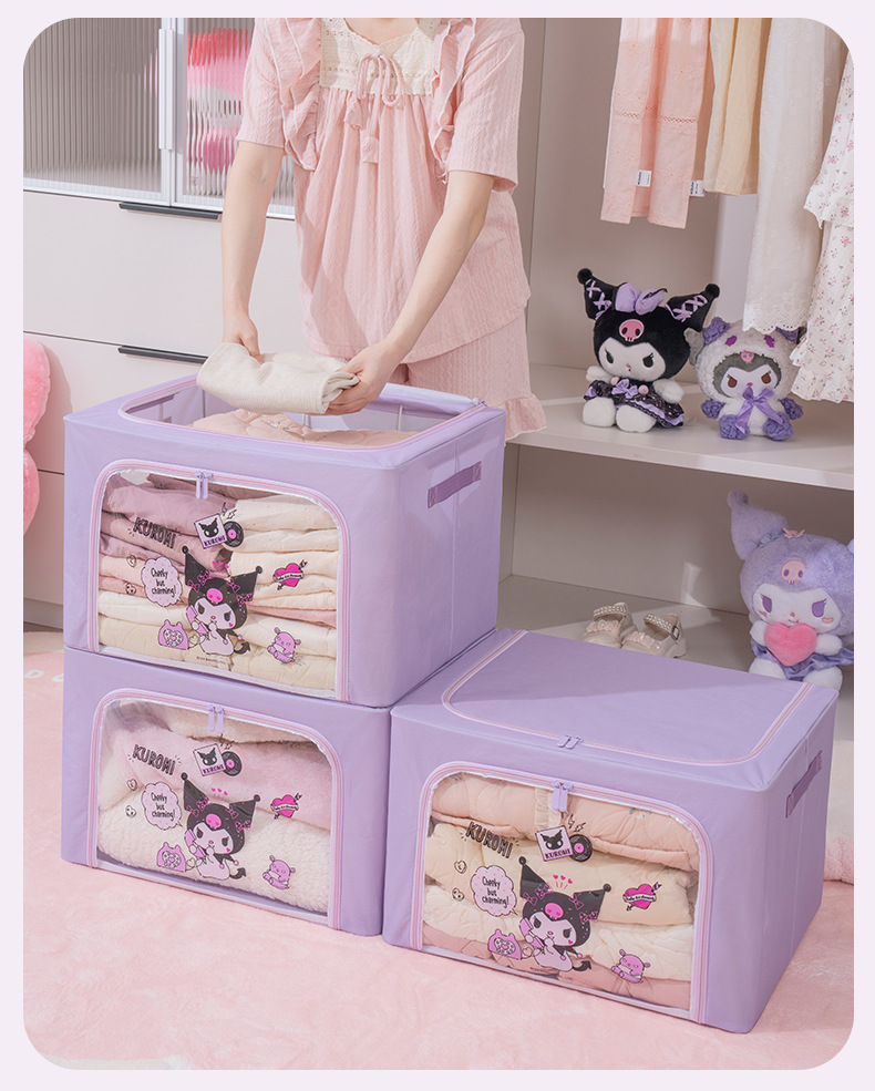 卡通钢架箱三丽鸥正品开窗收纳箱子牛津布百纳箱可折叠被子收纳盒详情15