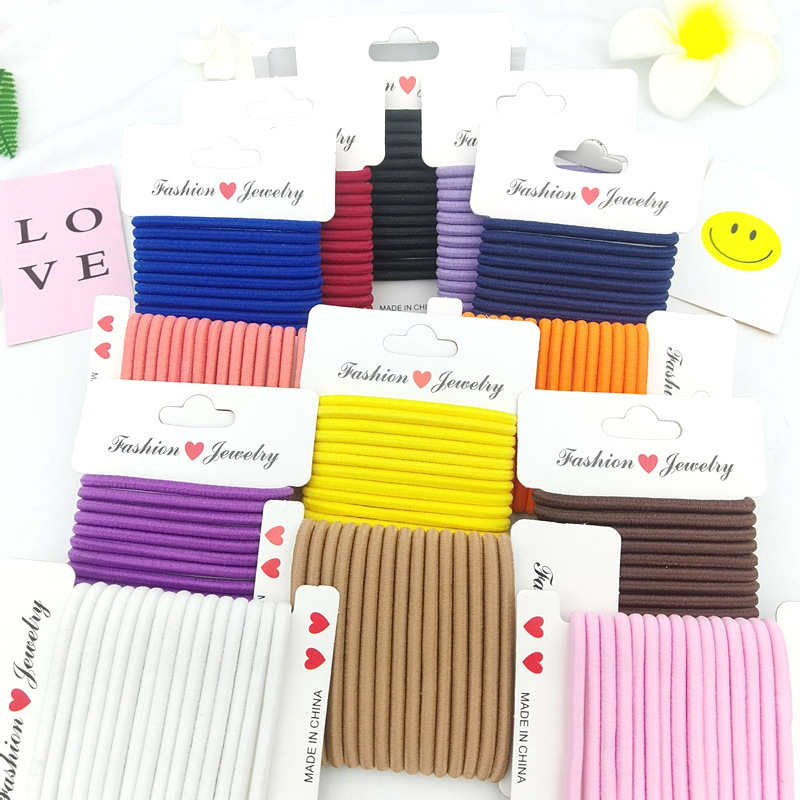 Wholesale of 4MM thick hair ties, colorful high-elasticity hair ties, rubber bands, basic hair bands and hair accessories from Europe and America pic 30