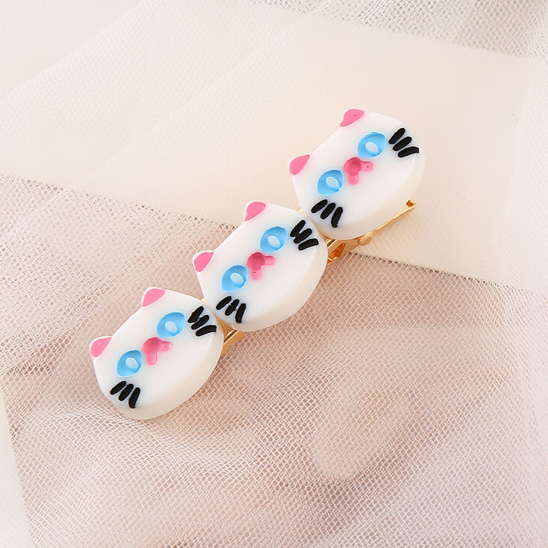 New cute cartoon cat hair clips, acetic acid invisible ducktail clips, hair clip clips, bangs clips and broken hair headwear pic 4