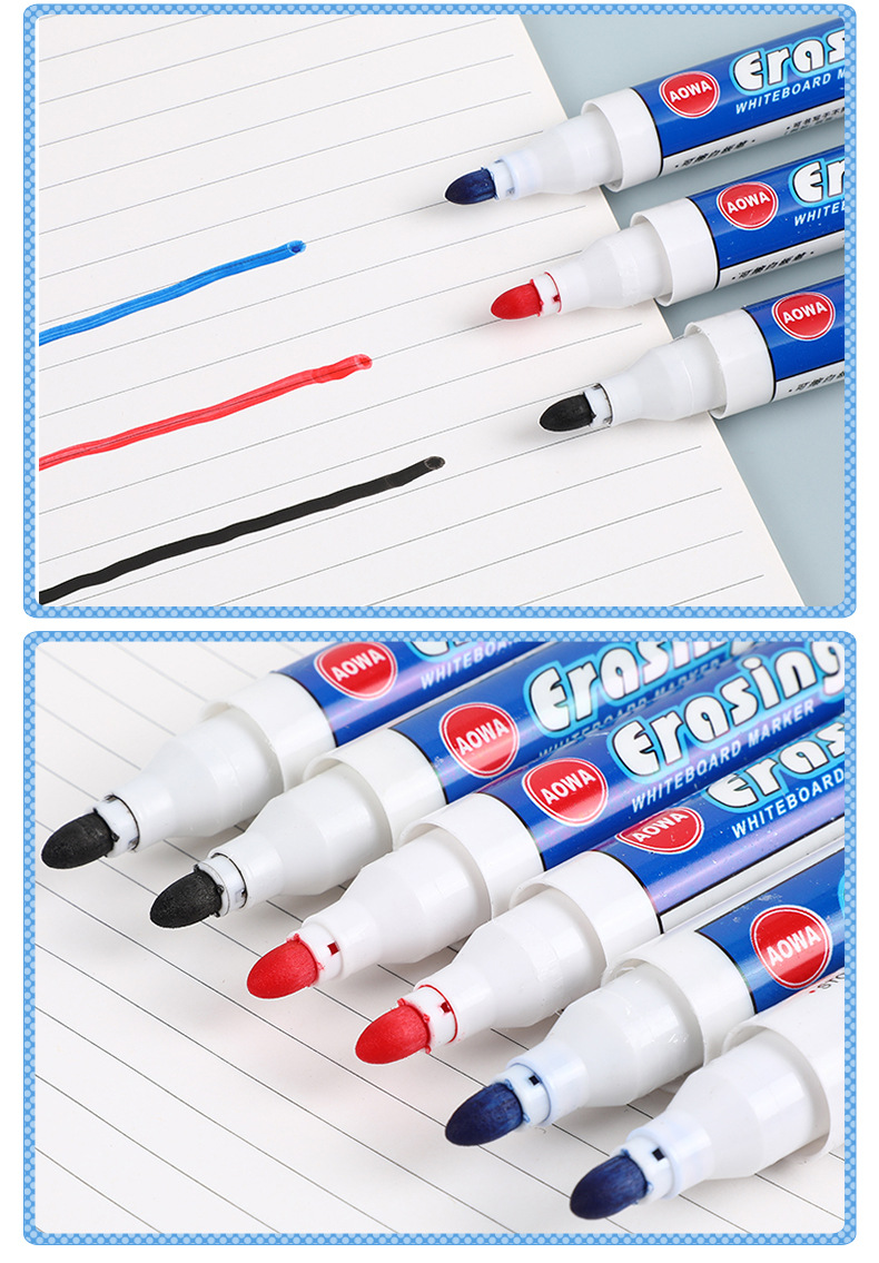 528黑色白板笔可檫超划算 白板笔教师用写字笔可擦黑板笔现货批发详情11