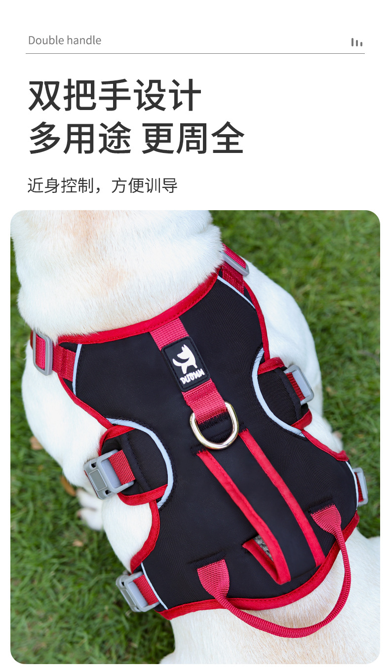 狗狗牵引绳中小型犬宠物胸背带反光防护减震狗狗胸背宠物牵引绳详情11