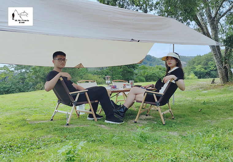 Wushan Old Friend imported beech wood outdoor folding Chair, portable camping and Leisure chair kermit Chair pic 6