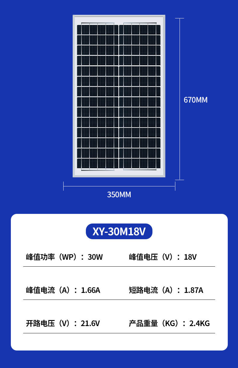 Solar panels: 20W-500W aluminum frame monocrystalline and polycrystalline photovoltaic power generation panels, household 12V - 36V solar panels pic 6