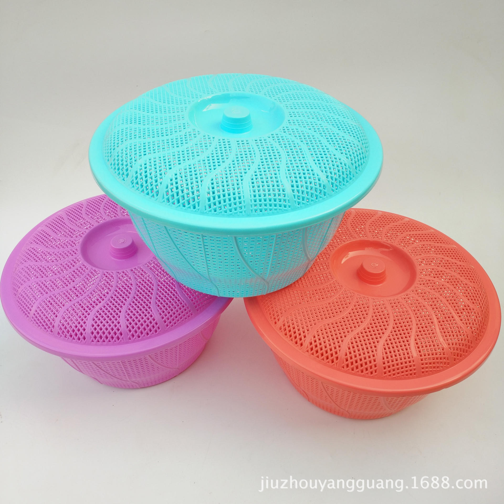 Wholesale plastic-covered baskets, steamed bun baskets with covers, flatbread baskets, storage baskets, and kitchen storage baskets pic 9