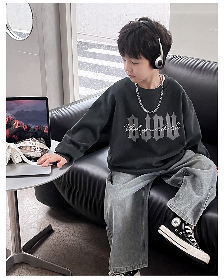 童酷儿童秋装2024湖州织里童装韩版宝宝上衣潮酷字母印花男童卫衣详情22