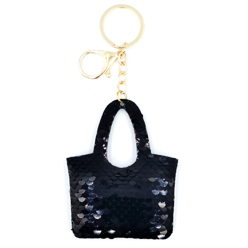 Reflective double-sided sequin bag, three-piece set, key chain, sequin car pendant, small pendant decoration, clothing accessories and accessories pic 9