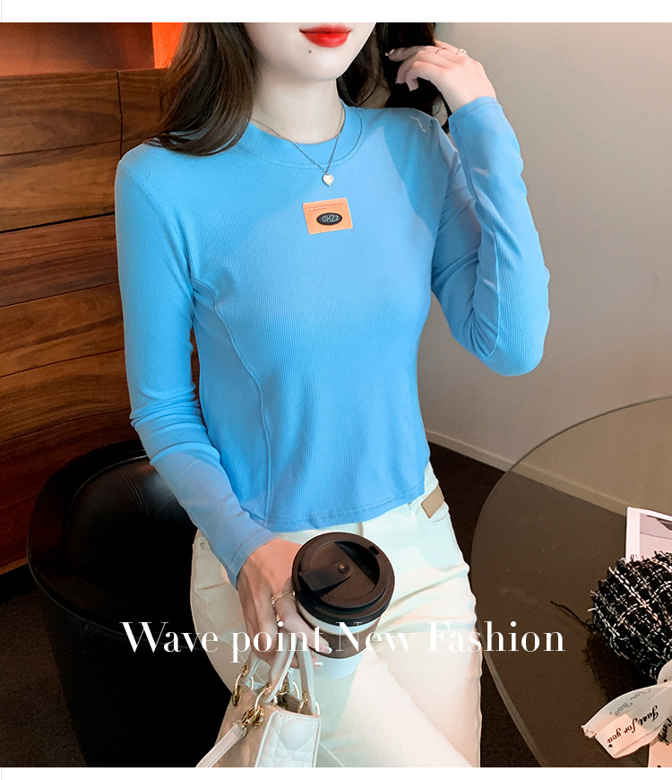 打底衫女内搭秋季2022年新款修身显瘦短款上衣洋气长袖打底小衫潮详情15