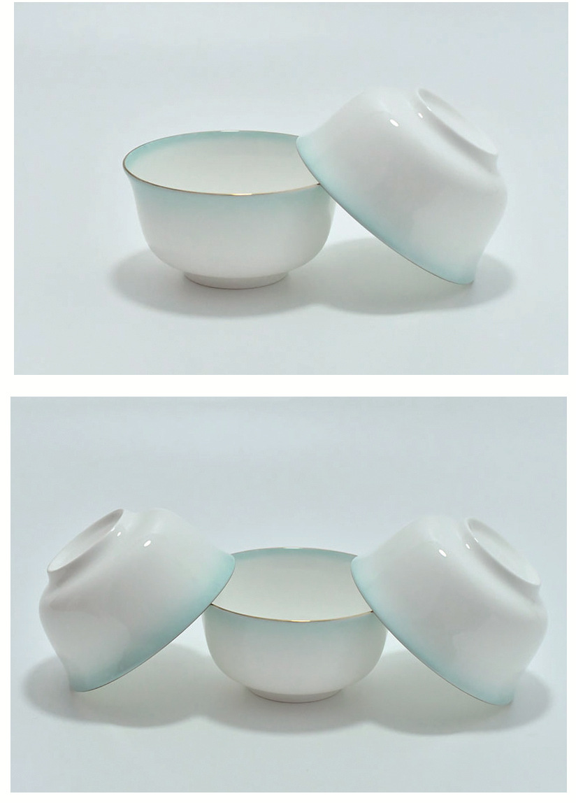碗碟盘子批发北欧风简约釉中彩骨瓷饭碗10个装家用陶瓷餐具套装详情3