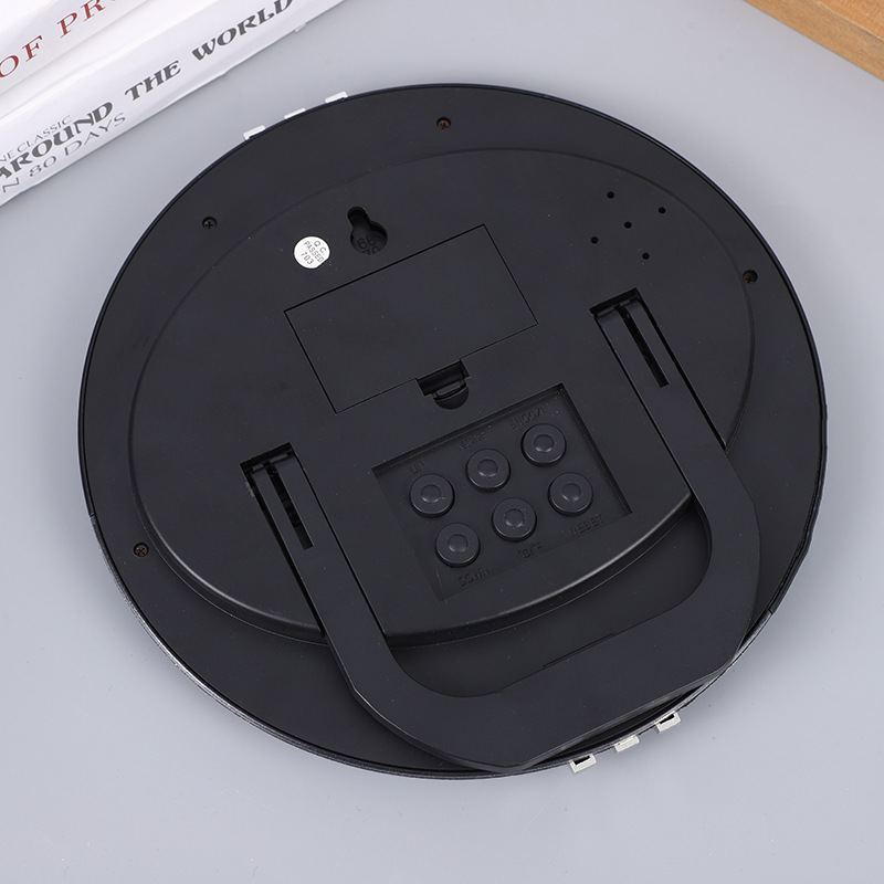 Modern creative silent wall clock for living room and bedroom, electronic clock with LCD display, gift clock pic 2