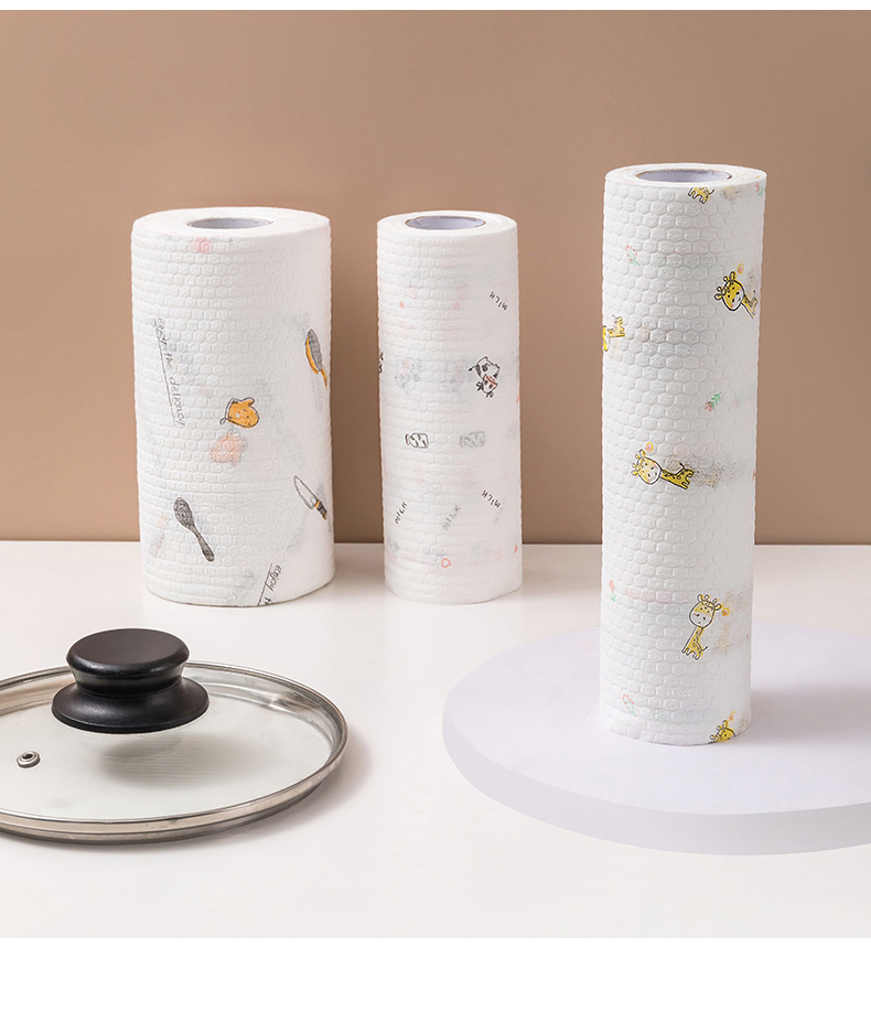 Wholesale absorbent and thickened kitchen paper, dry and wet dual-purpose, non-stick, disposable lazy cloths pic 46