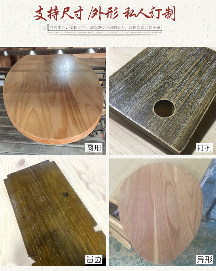 Factory wholesale of large slabs of pine wood logs, pure solid wood boards of ash wood, tabletop boards, and elm wood bar counter boards pic 10