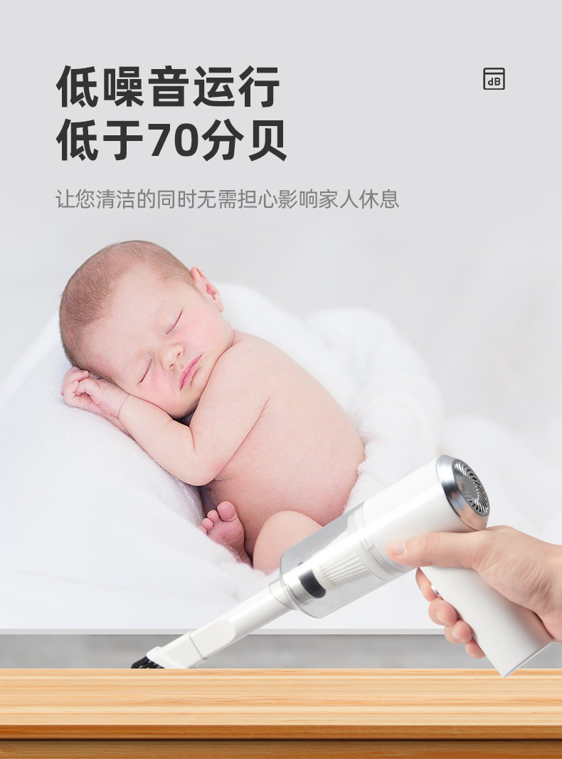 Multi-functional portable wireless vacuum cleaner for home use in vehicles, white high-power portable dust collector for cars pic 9