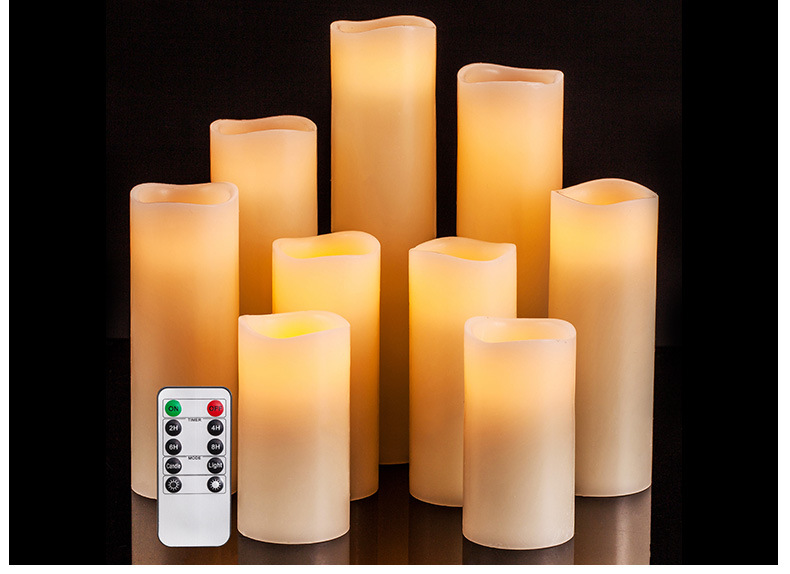 Cross-border electronic candle lighting atmosphere activity simulation cylindrical LED candle remote control home wedding decoration Buddha lamp pic 10