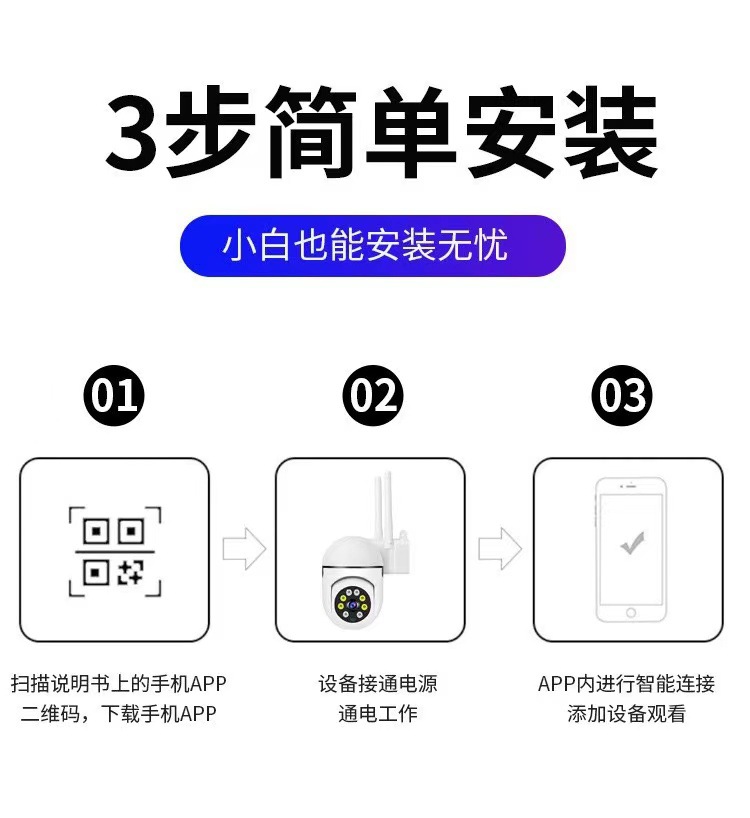 wifi plug surveillance camera, indoor no-hole-punching, indoor travel full-color night vision wireless socket camera pic 8