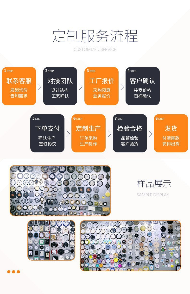 恒丽 静音家用挂钟客厅表墙上免打孔8寸10寸12寸时尚简约现代时钟详情5