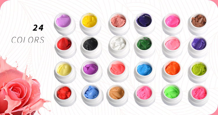 E&A 4D Stereoscopic Phototherapy Nail Art Carved Clay Carved Flower Glue 24-color exclusive for export pic 10