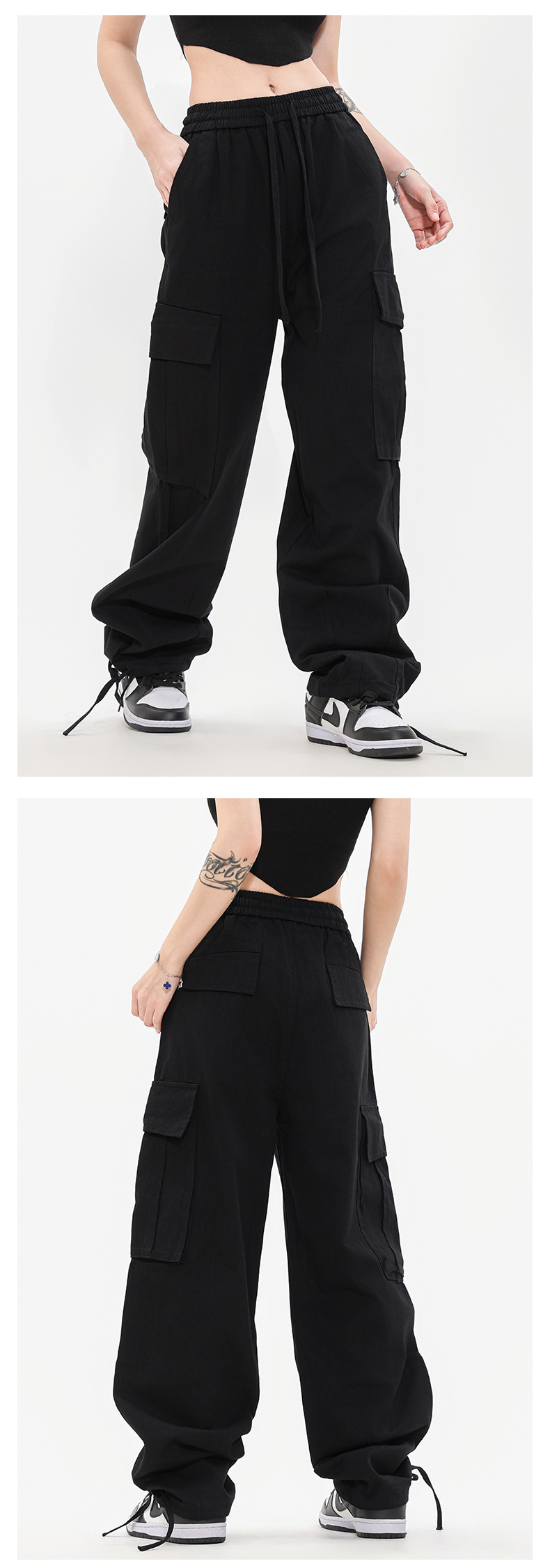 OREETA丨vintage直筒工装裤女可调节日系工装裤潮牌阔腿工装裤男详情30