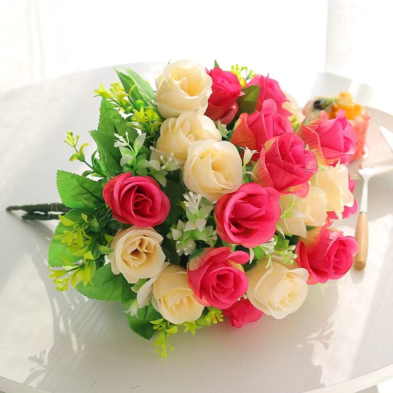 客厅工艺品摆设塑料假花仿真干花束装饰盆栽餐桌绢花茶几摆件花艺详情8