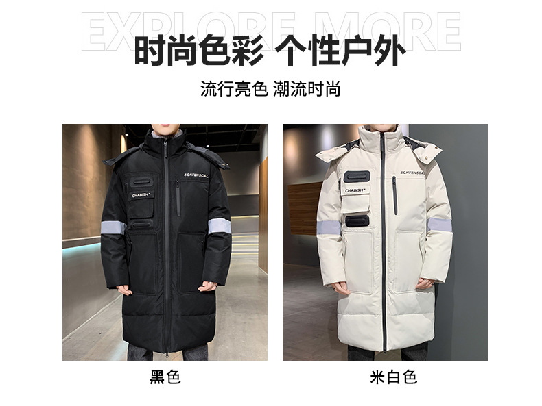 羽绒服男士2022冬季保暖加厚防寒男式中长款白鸭绒大衣外套男装详情15