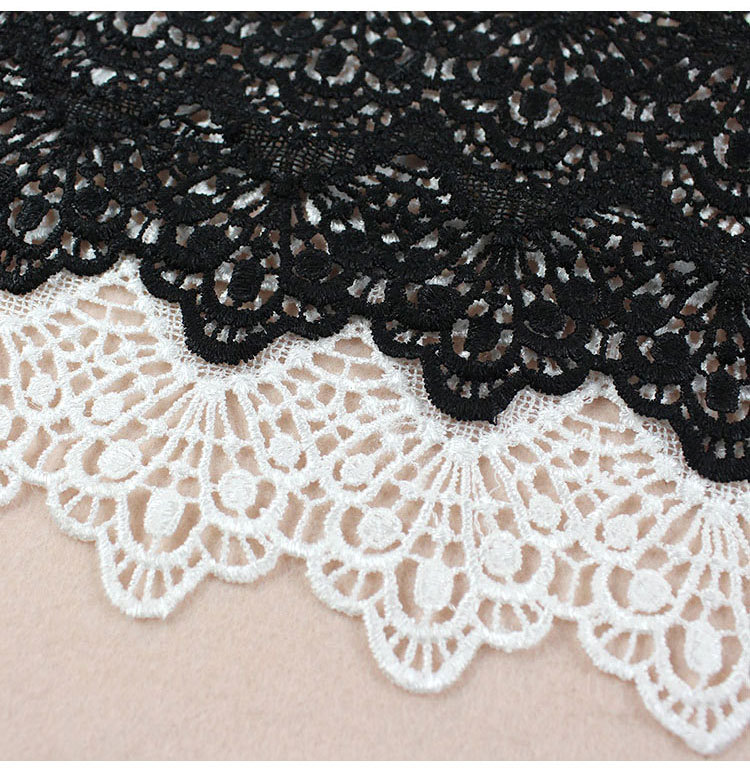Thickened embroidered water-soluble wide-edge polyester lace trim, skirt hem, hem accessory, and fabric lace pic 4