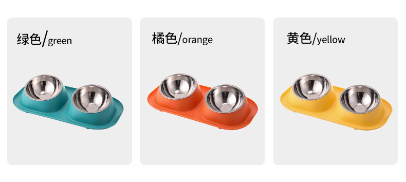 宠物不锈钢双碗宠物倾斜碗宠物食具猫碗狗盆宠物碟子宠物水碗详情4