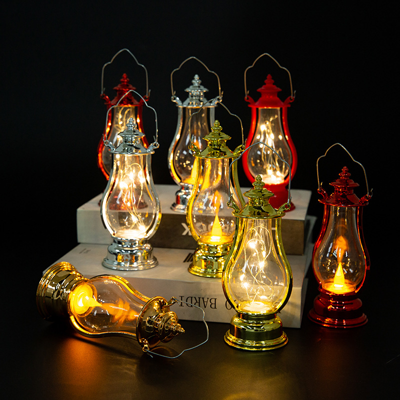 Luminous portable small horse lamp, candle lamp, creative led retro small oil lamp pic 2