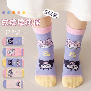 新年秋冬儿童大红袜子女平安熊红色喜庆中大童男女儿童中筒袜批发详情2