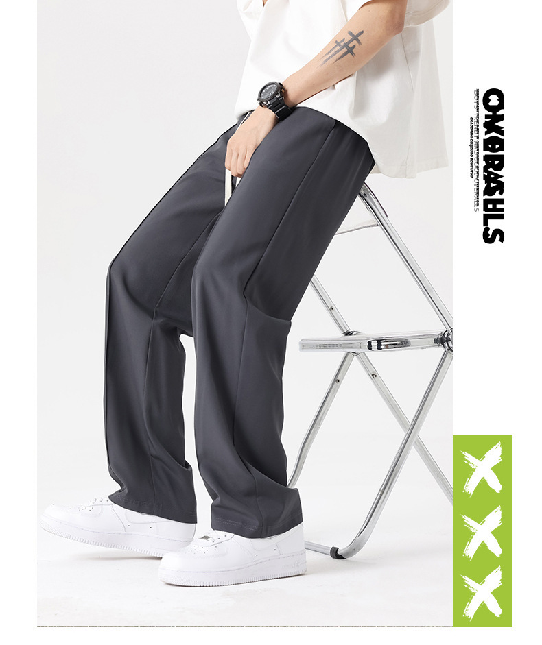 冰丝裤子男夏季薄款宽松直筒垂感西裤男生速干运动裤阔腿休闲长裤详情14