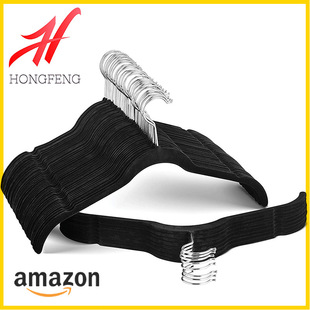 Factory wholesale ABS flocking anti-slip clothes hangers, clothing store organization, seamless storage, home clothes hanging, magic clothes rack pic 13