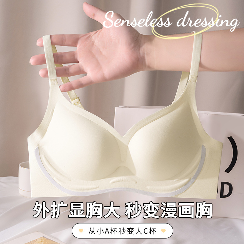 Jelly sweet and seamless bra with breast straps, comfortable breast pads, small breasts gathered together, no steel rings, beautiful back for teenage girls pic 3
