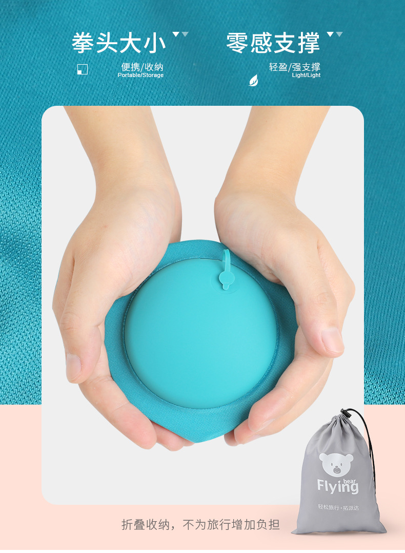 Inflatable travel portable neck pillow, compression inflatable U-shaped pillow, travel three treasures neck pillow, can be stored as an airplane pillow pic 13