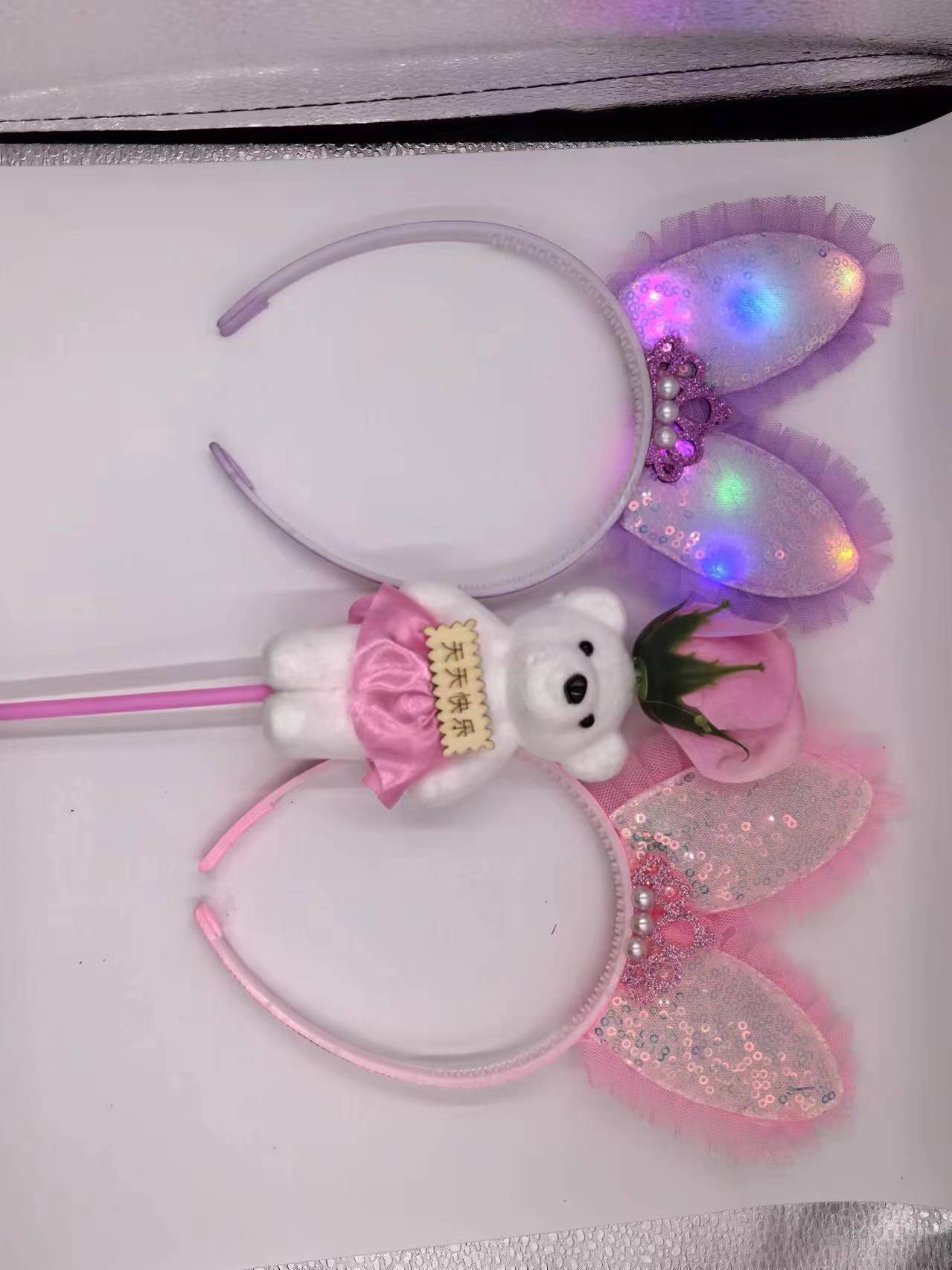 可爱大钻石结带七彩灯接口发箍详情13