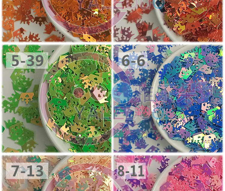 Yaliduo Crown Sequin PVC Carnival Sequin Clothing, diy headwear accessories, inflatable label filling material pic 7