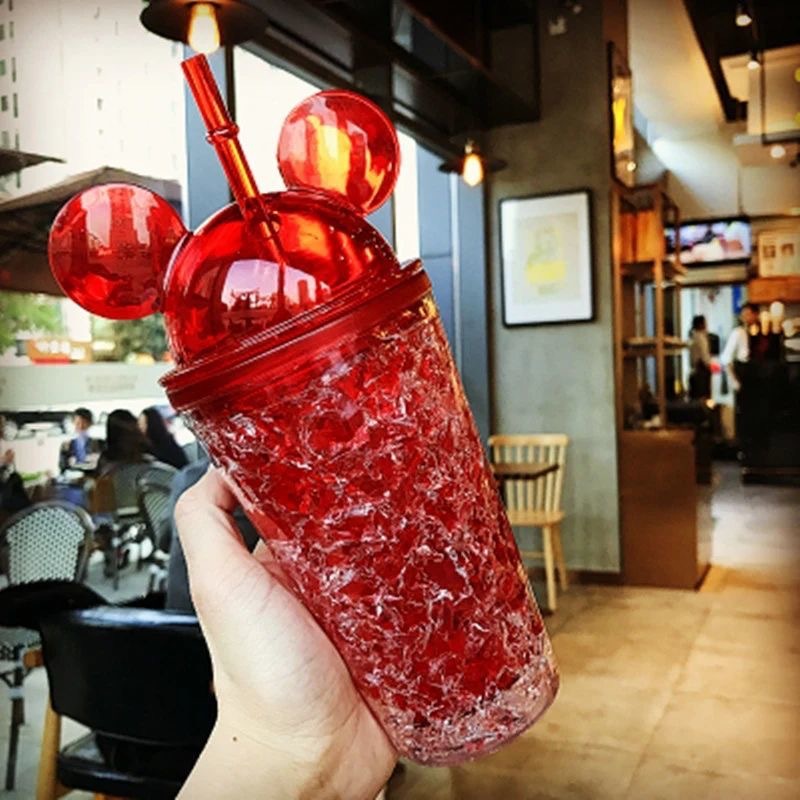 夏日双层冰杯塑料双层制冷吸管杯成人夏日冰酷杯子学生随手杯详情1