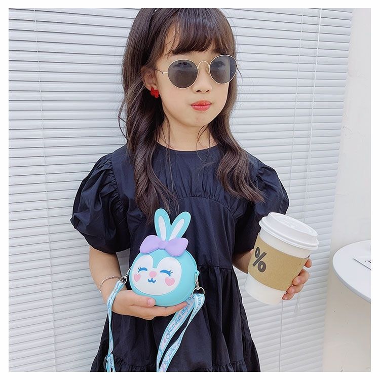 超萌可爱兔子女童包包2022年新款时尚儿童硅胶零钱包潮宝宝斜挎包详情11