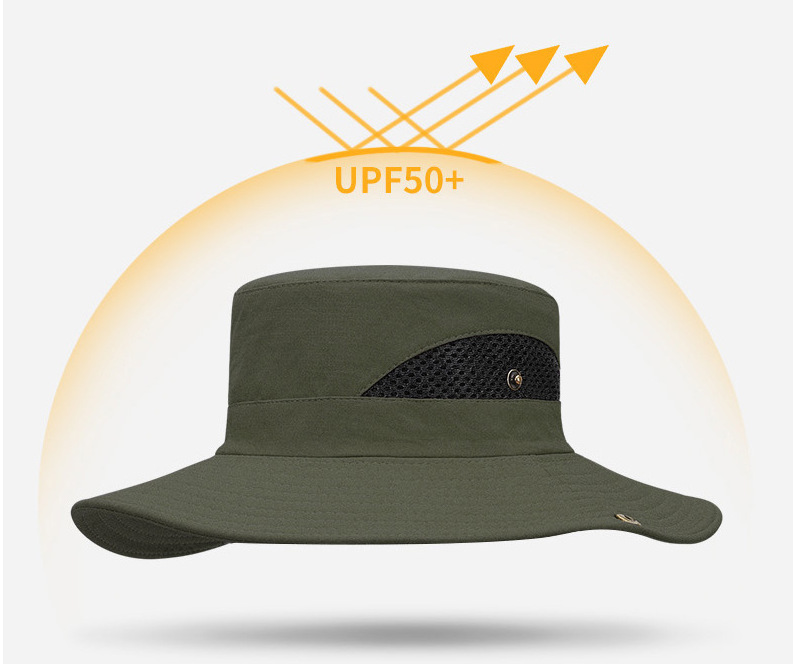 Custom-made sun hats with logos, fisherman hats for fishing, sun protection, breathability, outdoor large brims, cross-border mountaineering hats with logos pic 1