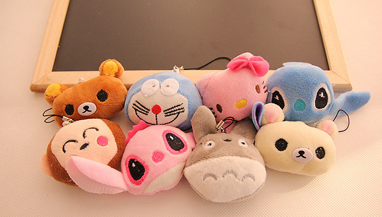 Cartoon animal head plush pendants, mini dolls, toys, headwear, clothing accessories, small claw machine dolls pic 13