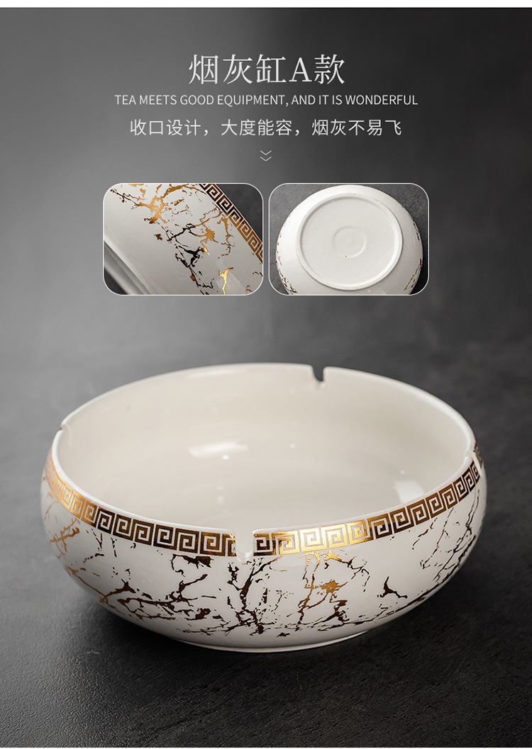 创意烟灰缸大号超大中式个性陶瓷烟缸家用客厅办公室防风烟灰缸详情10