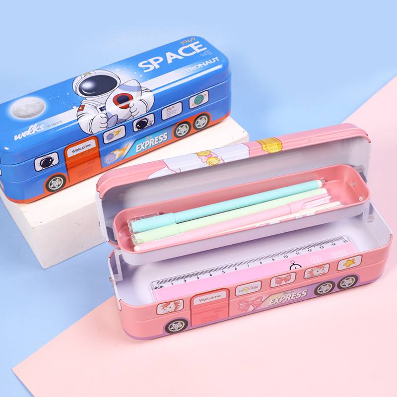 2916214906634 Little Spirit Disney Astronaut Dinosaur Unicorn Multi-functional Three-layer Large Capacity Pen Case Primary School Cartoon Stationery Box Simple and Niche hand-held pic 19