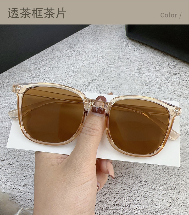 新款黑框茶色墨镜男高级感痞帅遮阳防紫外线太阳镜女韩版时尚方框详情30