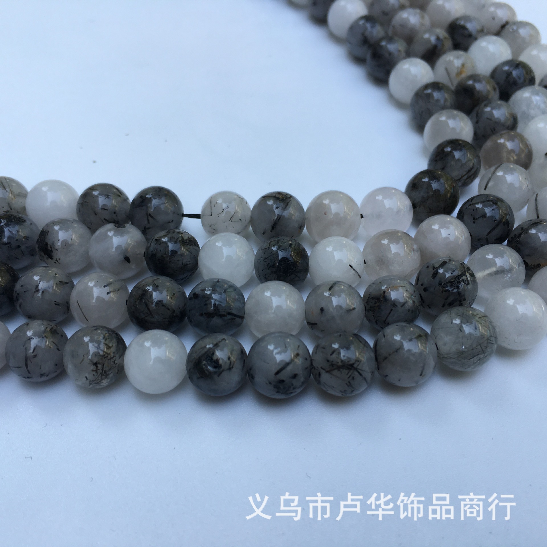 Cross-border direct sales of semi-finished natural stone black hair crystal round beads, Han-style hairpins, loose beads, handcrafted jewelry accessories wholesale pic 5