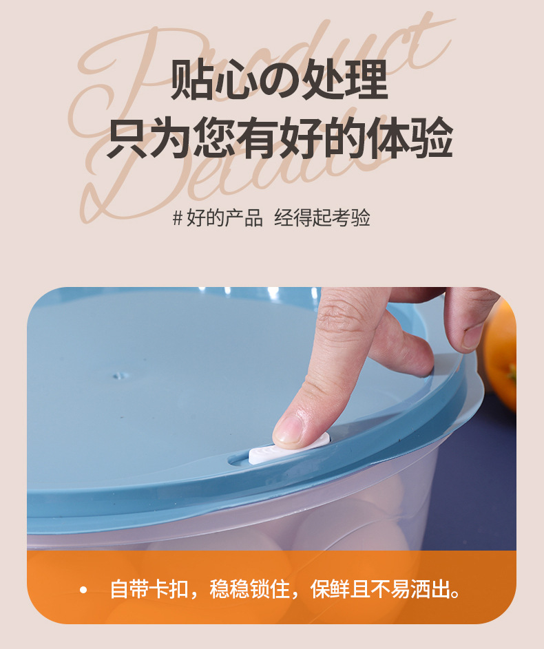 五彩多用途保鲜盒冰箱收纳盒储存保鲜盒带盖密封水果食物盒子套装详情7