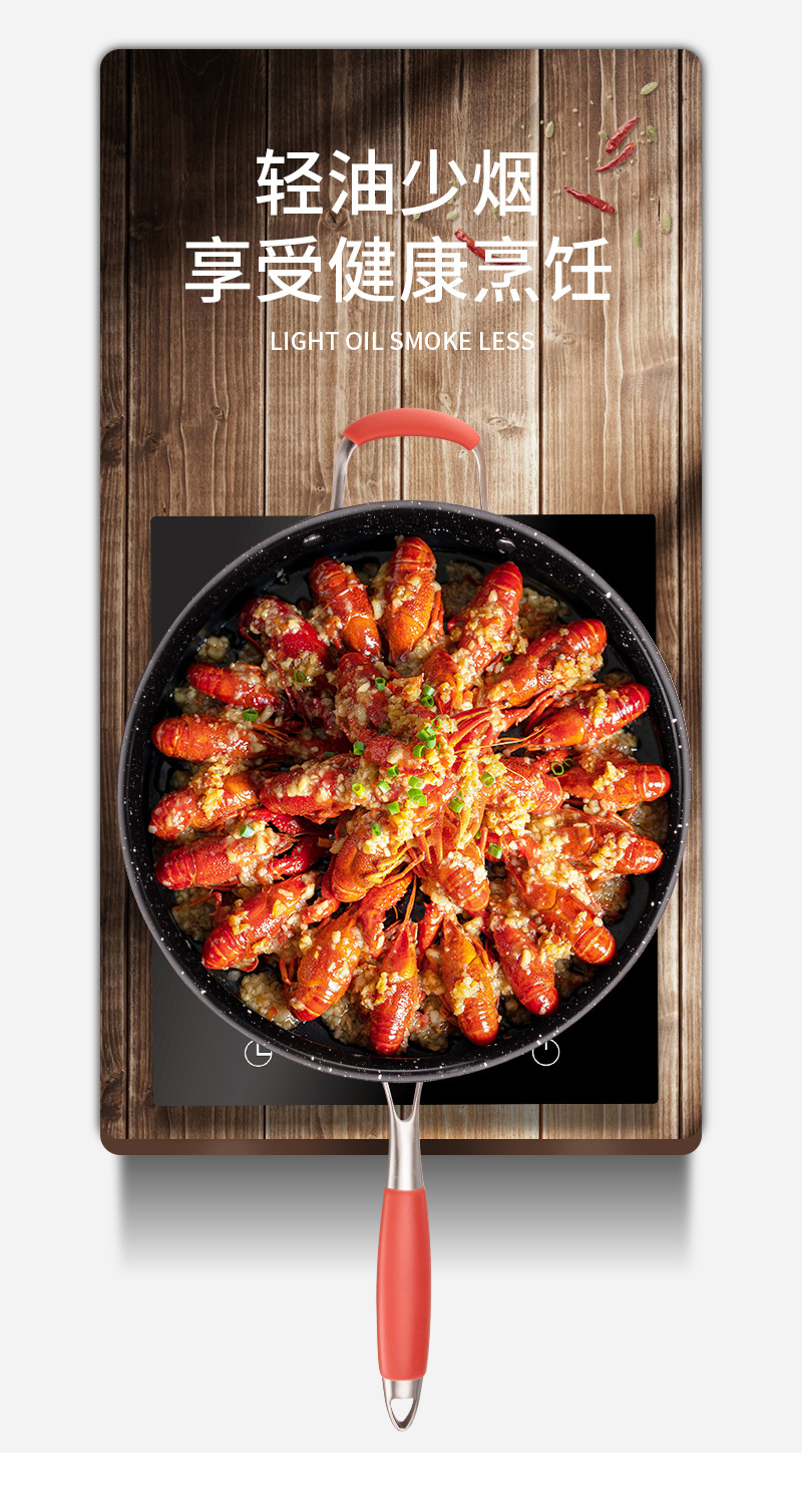 Mai Fan stone stir-frying pan, Korean non-stick pan, smoke-free pan, induction cooker pan, gas household multi-functional stir-frying pan, flat frying pan, stainless steel stir-frying pan, cookware and kitchenware, stainless steel frying pan pic 4