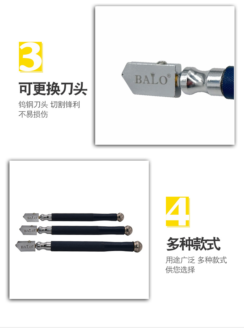 Oil-injected glass push knife, diamond sand roller glass knife, tile glass cutting knife, tool diamond glass knife pic 4