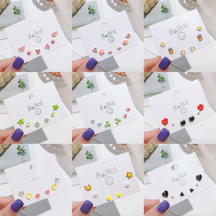 Exquisite and compact one-week stud set of earrings, 2023 new trendy and simple S925 earrings for women pic 7