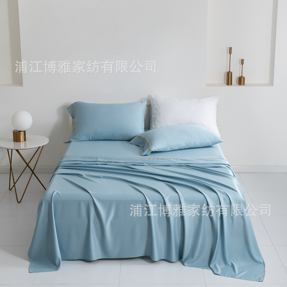Cross-border exclusive Amazon bedding products, frosted solid color four-piece sets, simple quilt covers, bed sheets and bed caps, factory wholesale pic 12
