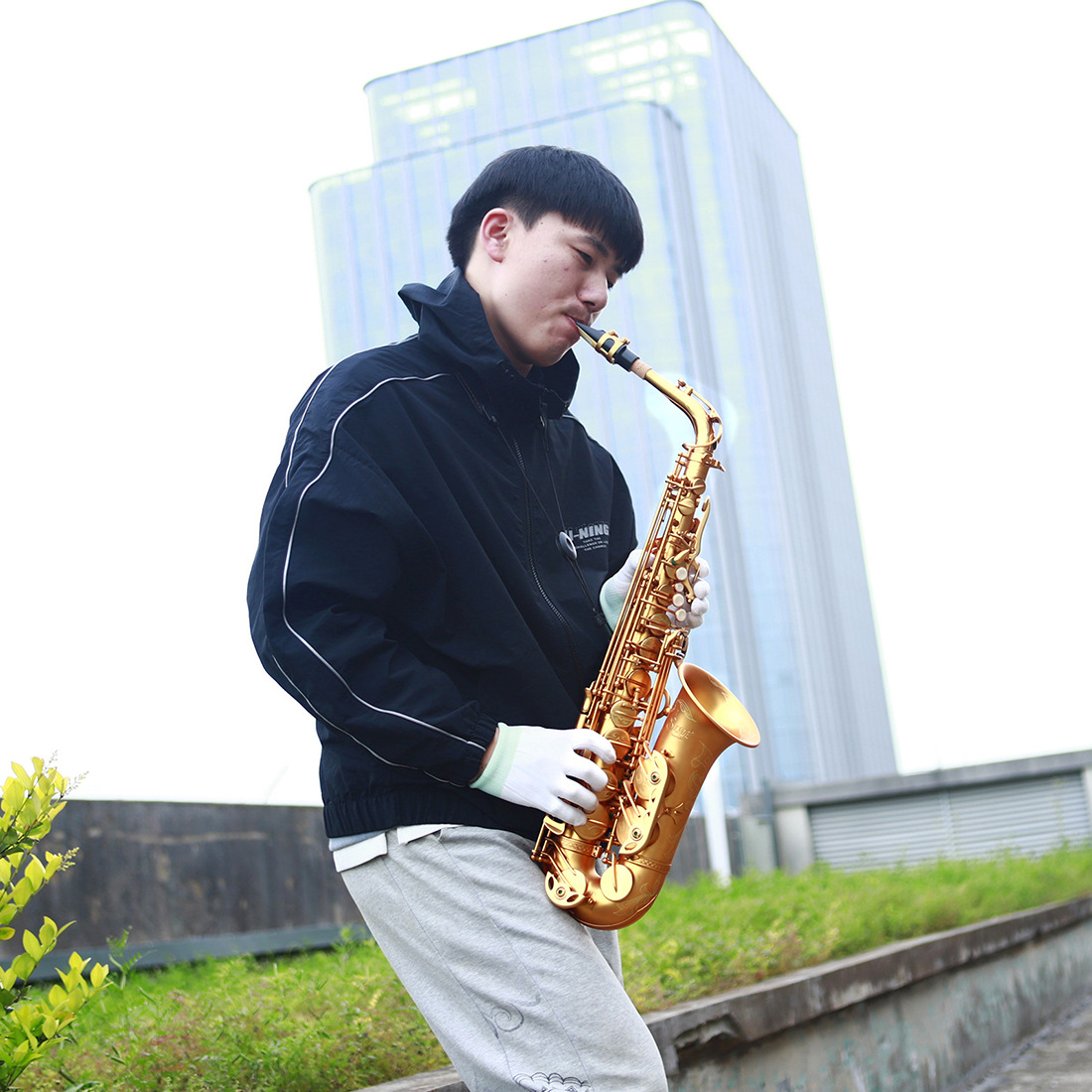 SLADE中音磨砂萨克斯套装黄铜管体初学者成人考级降e调萨克斯管详情10