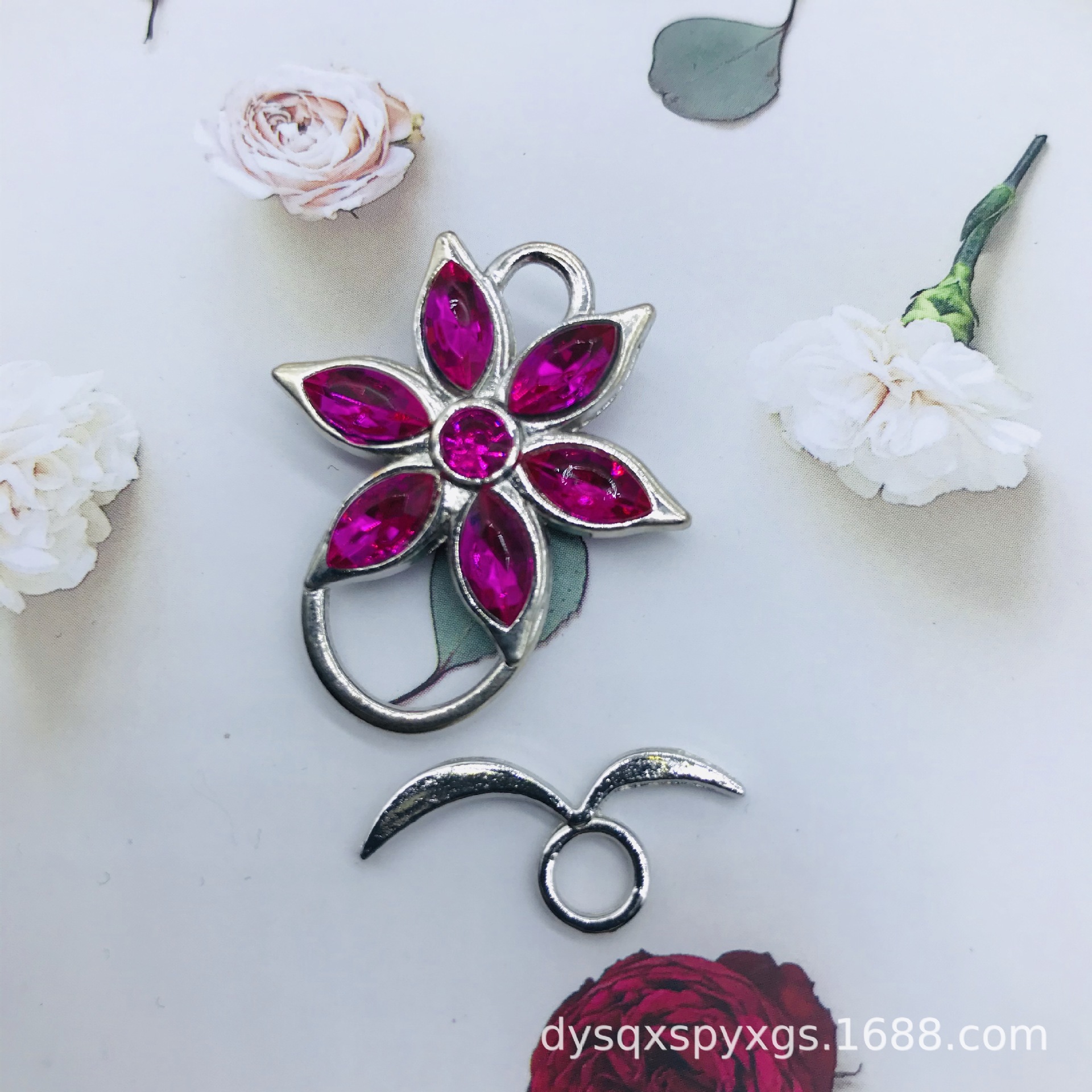 DIY connection accessories: Necklace, sweater buckle, double-sided diamond-encrusted OT buckle. Factory direct, multiple colors available pic 6