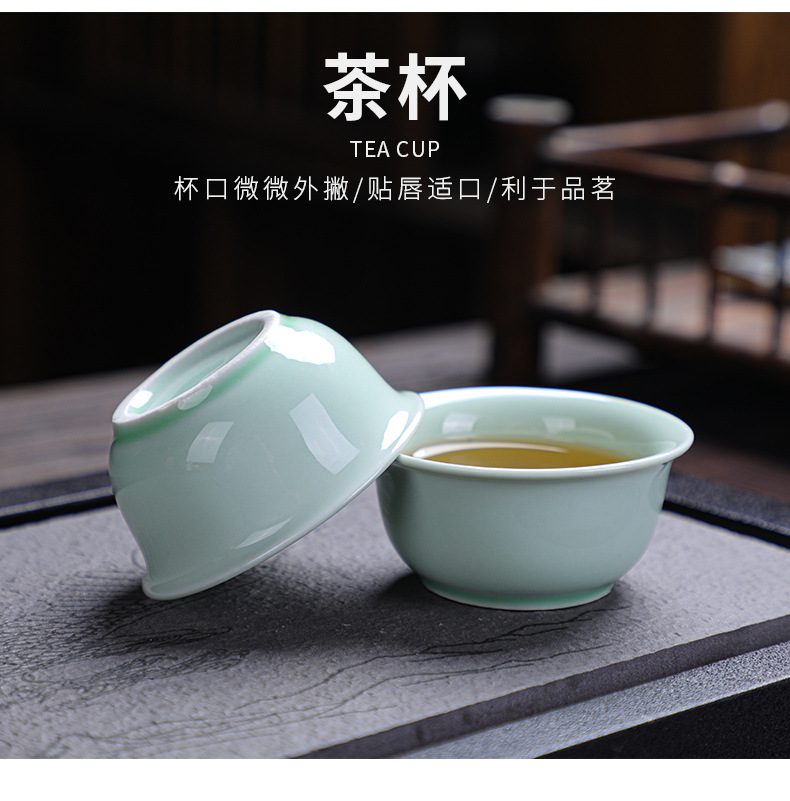 Dehua ceramic celadon dragon pot tea set, real estate souvenir, Mid-Autumn Festival gift, can be printed with Logo pic 10